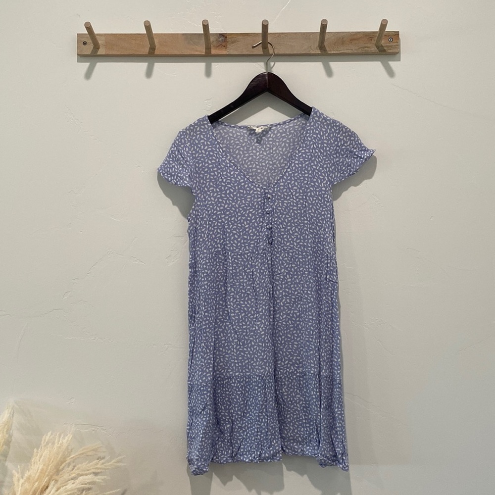 Pink Rose Blue Speckled Dress